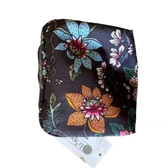 LESPORTSAC - Dark Gray Multi Nylon Cosmetic Coin Small Wallet Bag - Picture 3 of 8